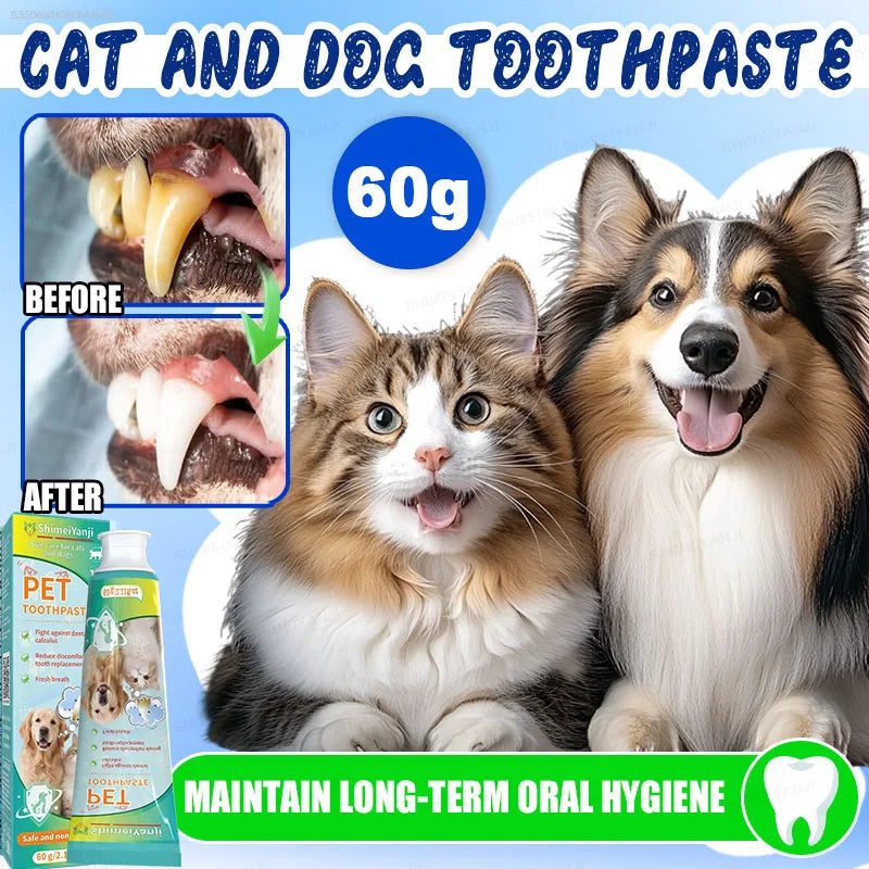 POZOAMIS Dental Cleaning Toothpaste For Dogs Cats Gently Freshens Breath Removes Plaque Suitable For Small Medium And Large Dogs Cats Pet Oral Care Pet Supplies