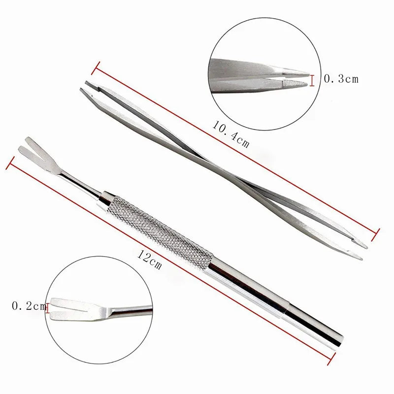 Quality Stainless Steel Pet Flea Remover Tool Scratching Hook Tweezers Clips Set Cat Dog Tick Removal Tool Pet Grooming Supplies