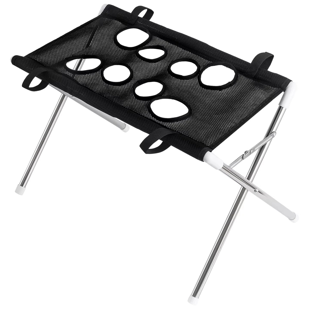 Pet Grooming Hammock Stand Foldable Dog Bathing Table Breathable Mesh Washing Support with Storage Pockets for Home Salon