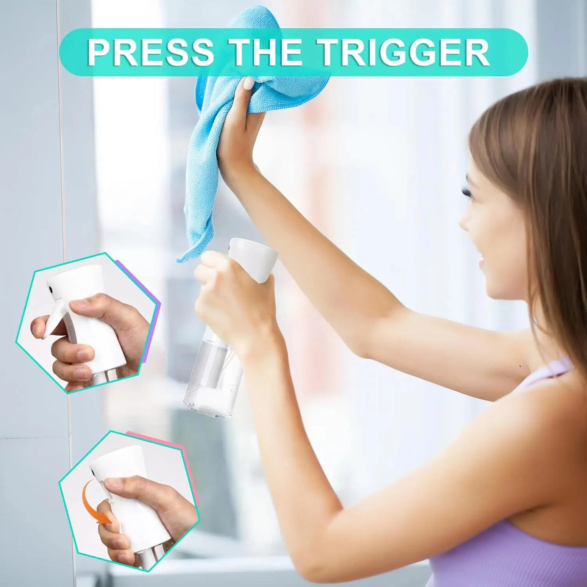 Professional High Pressure Spray Bottle 200ml - Fine Continuous Mist Sprayer for Hair Styling, Gardening & Pet Grooming