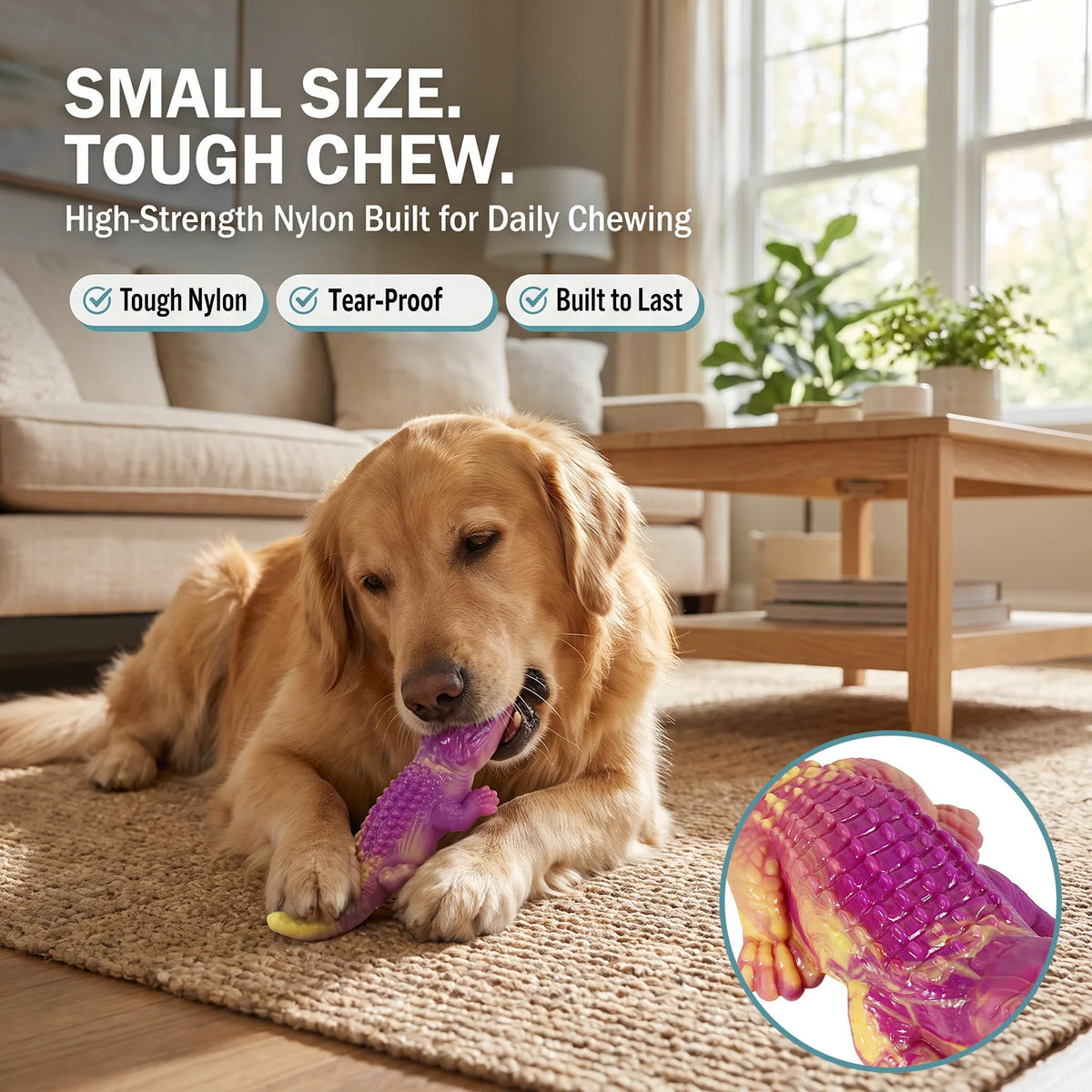 Indestructible Dog Chew Toy for Aggressive Chewers Durable Dog Teeth Cleaning Alligator Shaped Beef Aroma Chew Pet Toy
