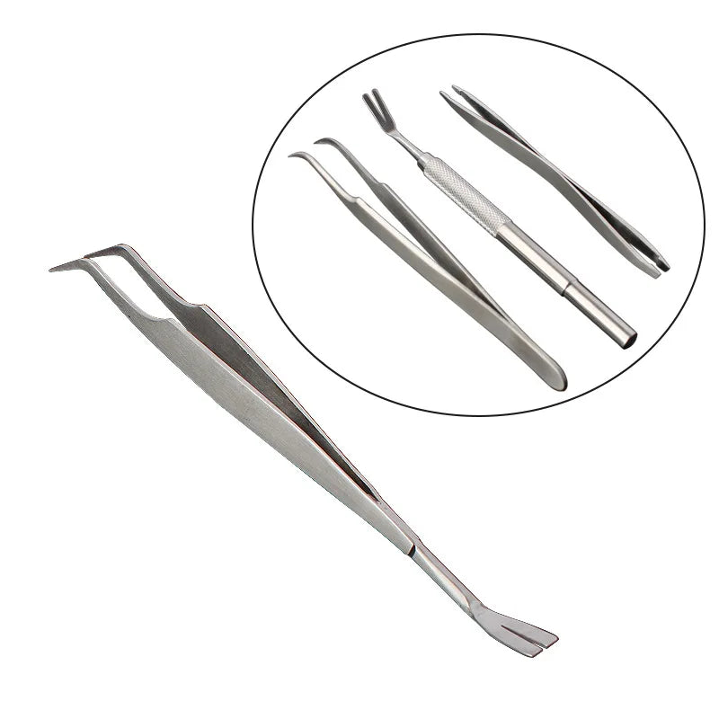 Quality Stainless Steel Pet Flea Remover Tool Scratching Hook Tweezers Clips Set Cat Dog Tick Removal Tool Pet Grooming Supplies