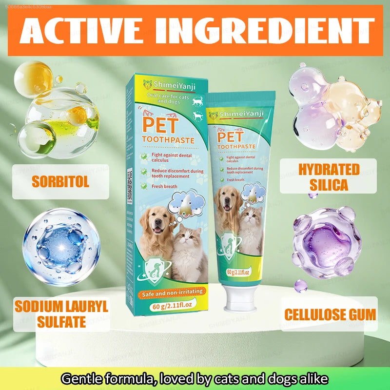 POZOAMIS Dental Cleaning Toothpaste For Dogs Cats Gently Freshens Breath Removes Plaque Suitable For Small Medium And Large Dogs Cats Pet Oral Care Pet Supplies