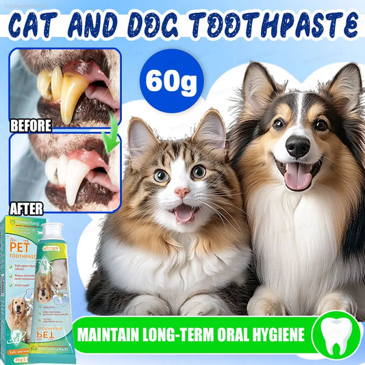 POZOAMIS Dental Cleaning Toothpaste For Dogs Cats Gently Freshens Breath Removes Plaque Suitable For Small Medium And Large Dogs Cats Pet Oral Care Pet Supplies