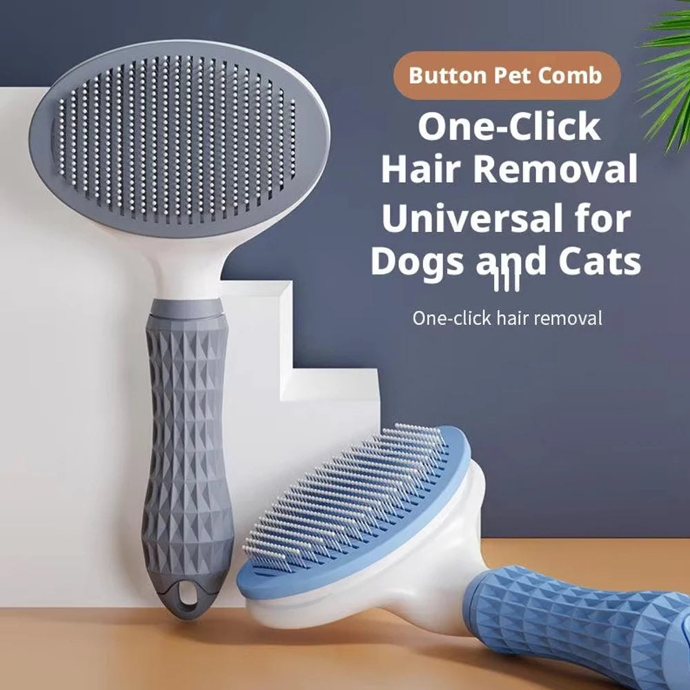Pet Grooming Brush For Dogs And Cats, Self Cleaning Dematting Comb, Pet Hair Remover, Dog Cat Grooming Accessories