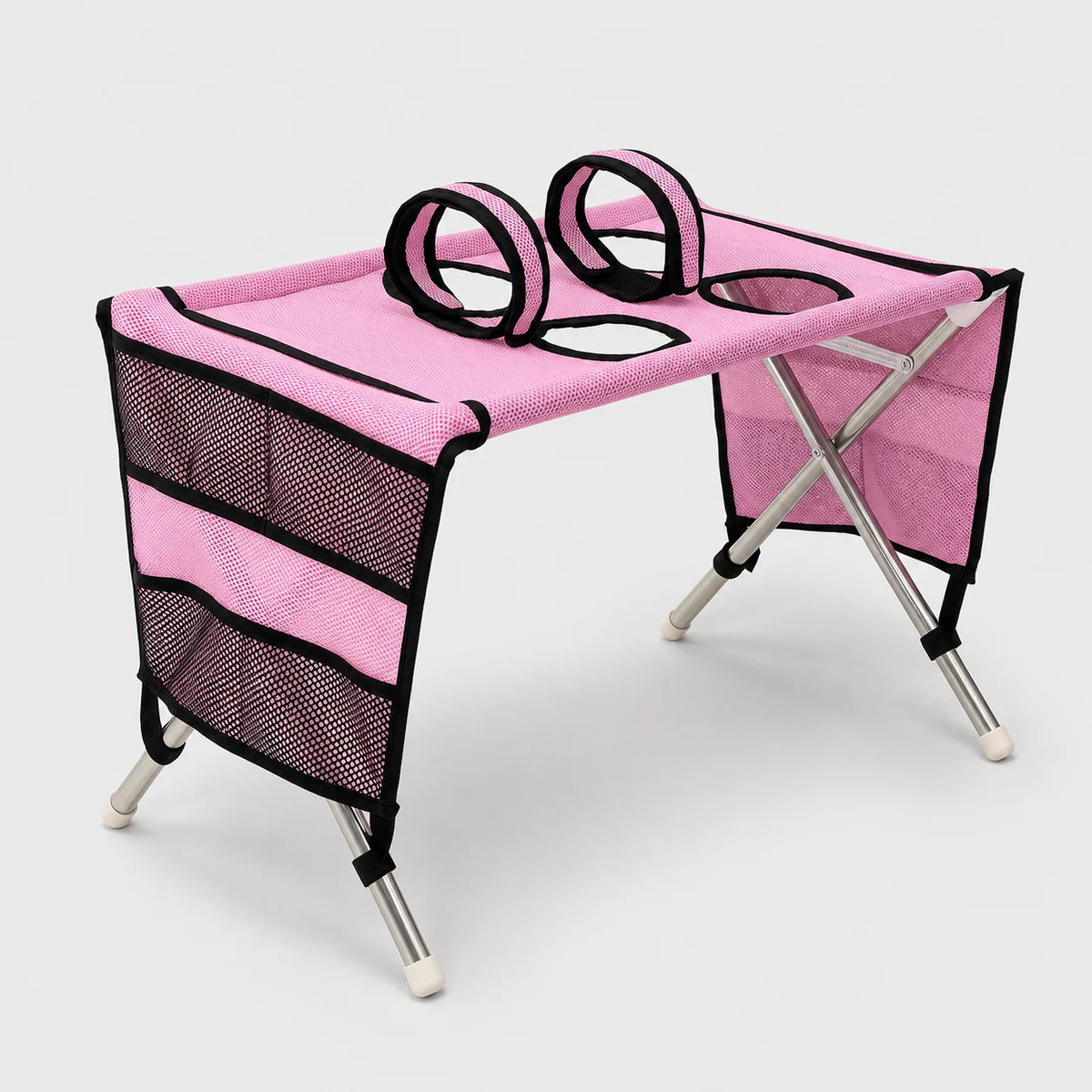 Pet Grooming Hammock Stand Foldable Dog Bathing Table Breathable Mesh Washing Support with Storage Pockets for Home Salon