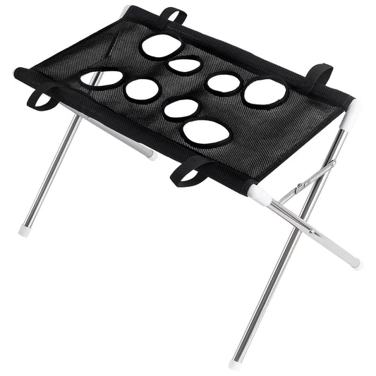 Pet Grooming Hammock Stand Foldable Dog Bathing Table Breathable Mesh Washing Support with Storage Pockets for Home Salon