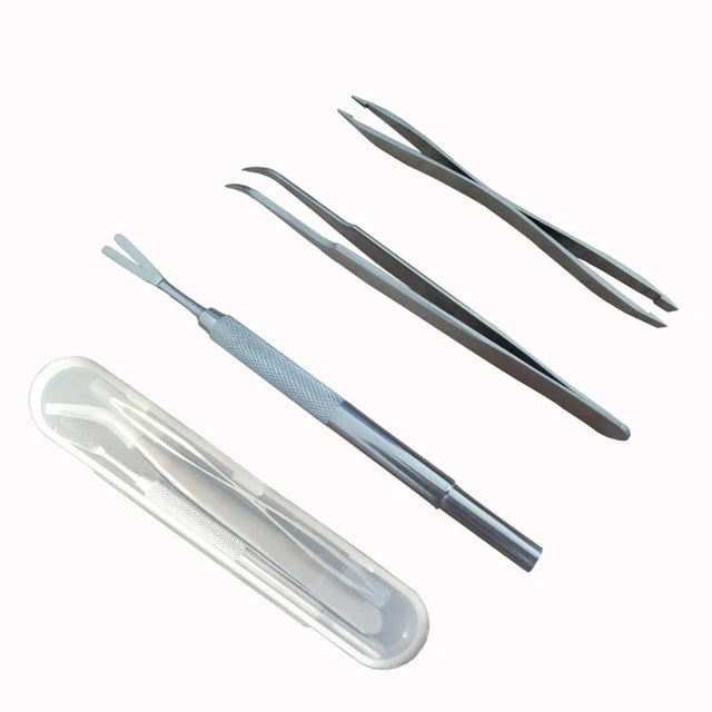 Quality Stainless Steel Pet Flea Remover Tool Scratching Hook Tweezers Clips Set Cat Dog Tick Removal Tool Pet Grooming Supplies