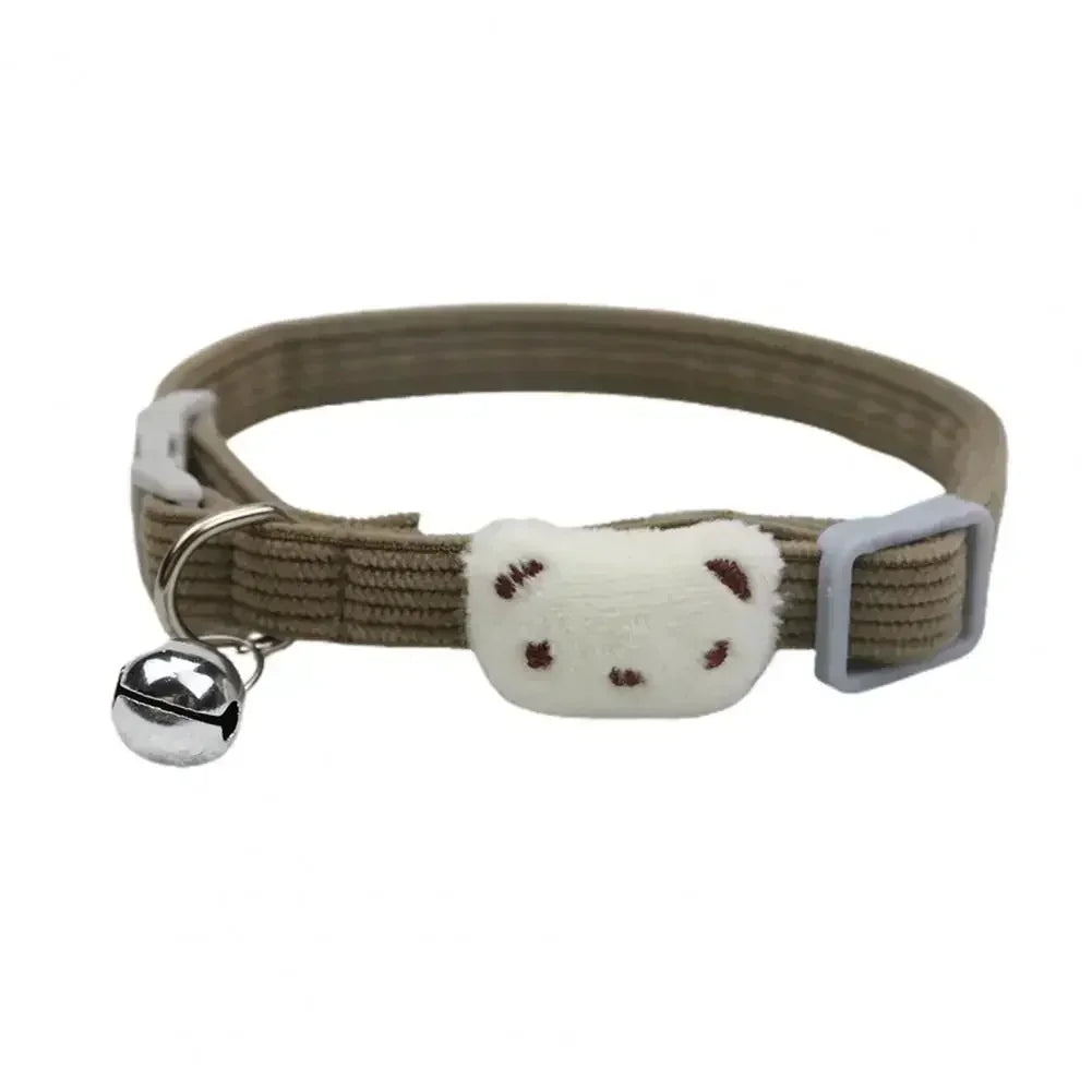 Lovely Pet Collar Adjustable Cartoon Style Soft Pet Necklace with Bell Adjustable Small Dog Cat Collar Pet Supplies