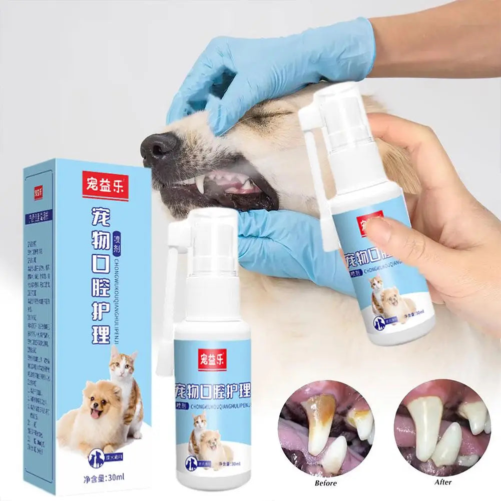 Pet Oral Spray Clean Teeth Deodorize Remove Bad Breath Pets Cleaning From Periodontal Pet Tartar Care Supplies O8T7