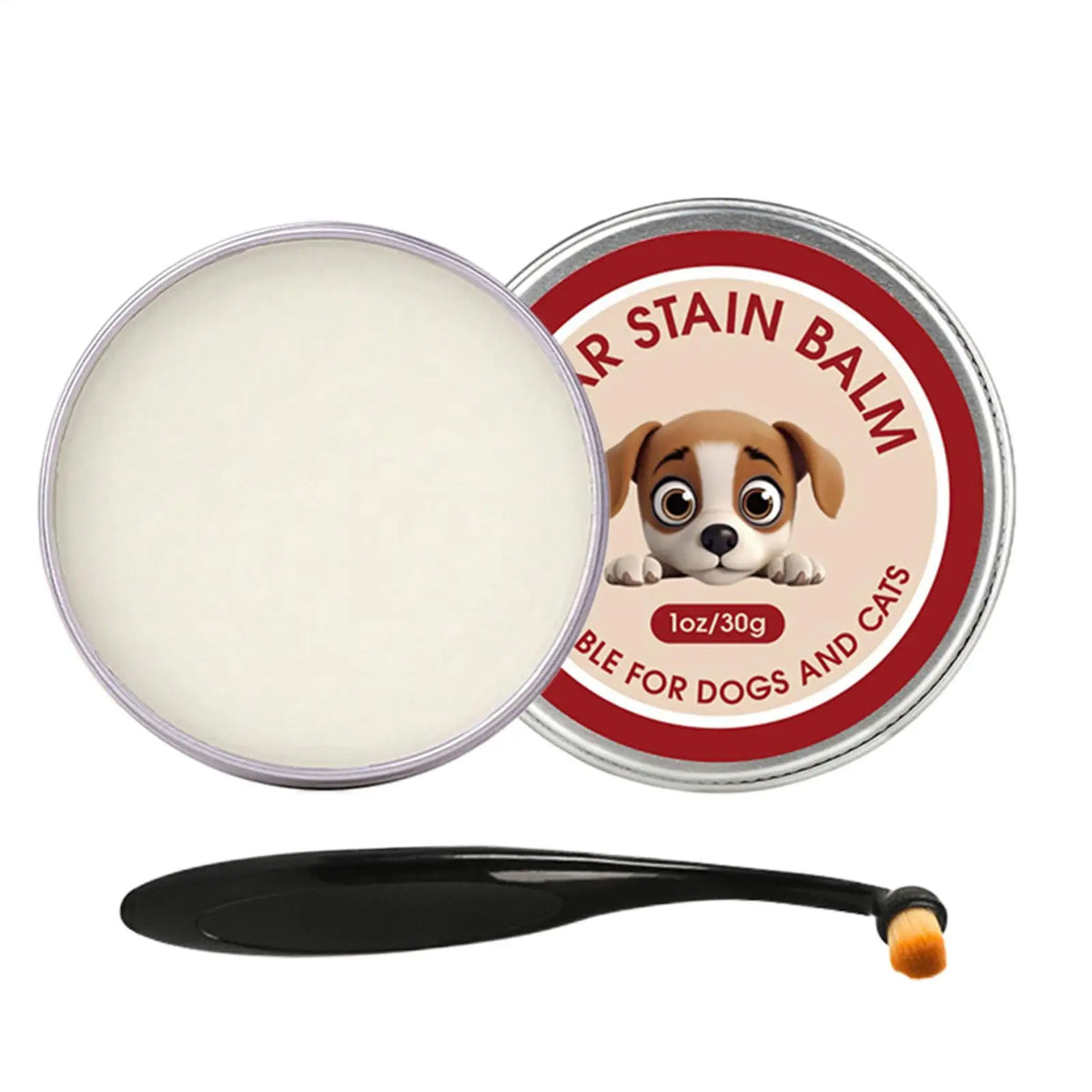 Dog Tear Stain Remover 40g Cleaning Balm with Brush Eye Cleaner Dogs for Puppy Pet Daily Care Grooming Salon Vet Clinic Home