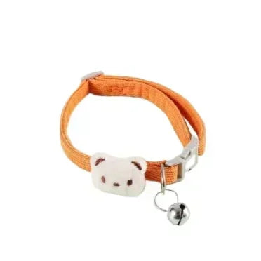 Lovely Pet Collar Adjustable Cartoon Style Soft Pet Necklace with Bell Adjustable Small Dog Cat Collar Pet Supplies