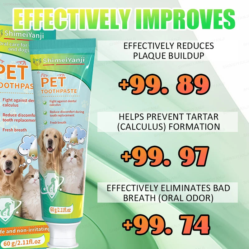 POZOAMIS Dental Cleaning Toothpaste For Dogs Cats Gently Freshens Breath Removes Plaque Suitable For Small Medium And Large Dogs Cats Pet Oral Care Pet Supplies
