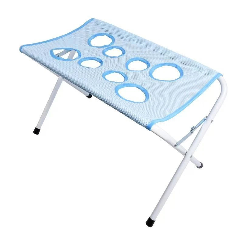 Pet Grooming Hammock Stand Foldable Dog Bathing Table Breathable Mesh Washing Support with Storage Pockets for Home Salon