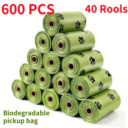 30/600 Pcs Dog Poop Bags for Dog Large Cat Waste Bags Doggie Outdoor Home Clean Refill Garbage Bag Pet Supplies 15 Bags/ Roll