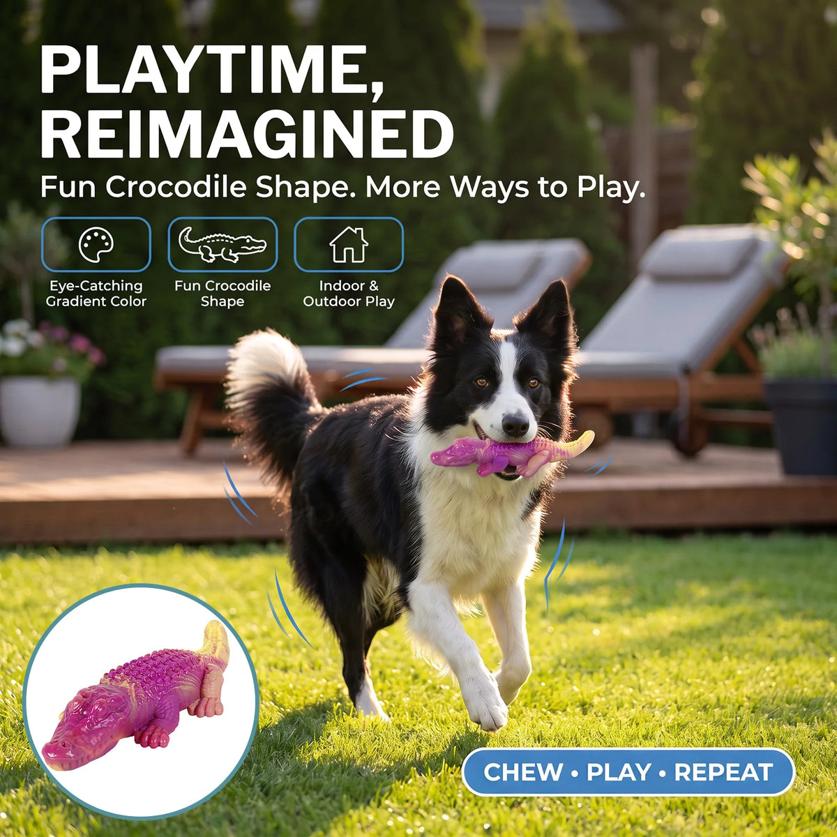 Indestructible Dog Chew Toy for Aggressive Chewers Durable Dog Teeth Cleaning Alligator Shaped Beef Aroma Chew Pet Toy